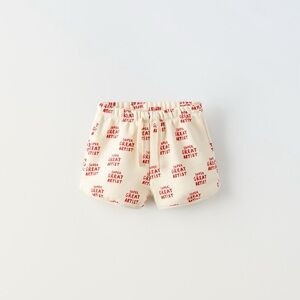 Zara text print shorts